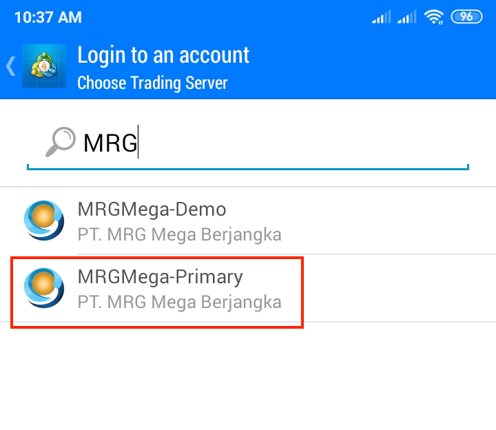 Platform Trading MRG Mega